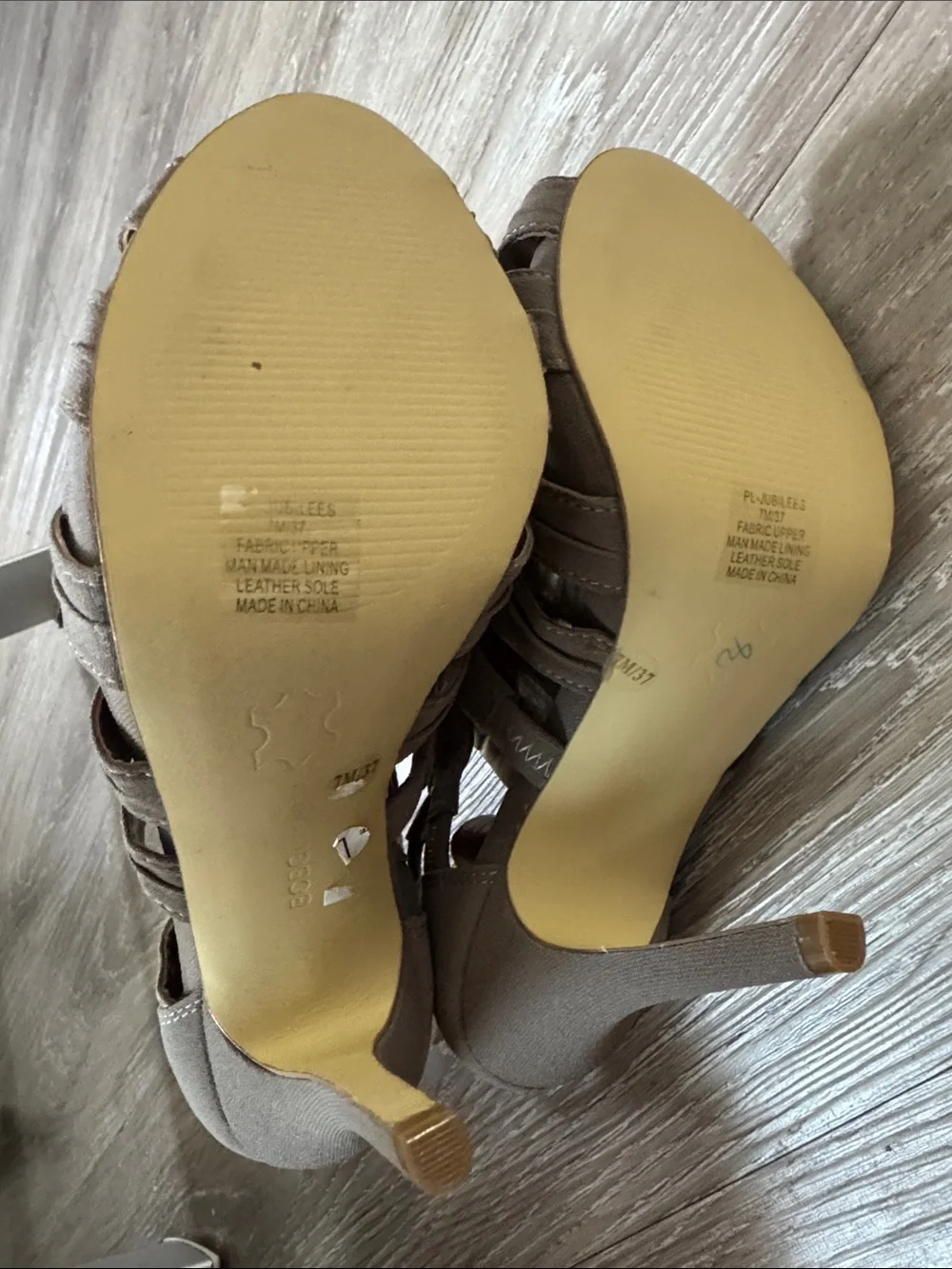 BCBGeneration Brown Multi-Strap Peep-Toe Heels - Picture 4 of 6